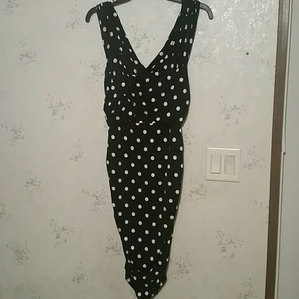 Polka dot body con dress